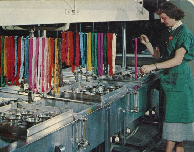 postcard showing colorful yarn