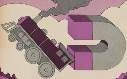 illustration of a magnet and a train