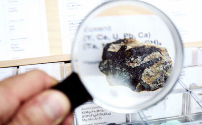 Magnifying glass over rare earth element