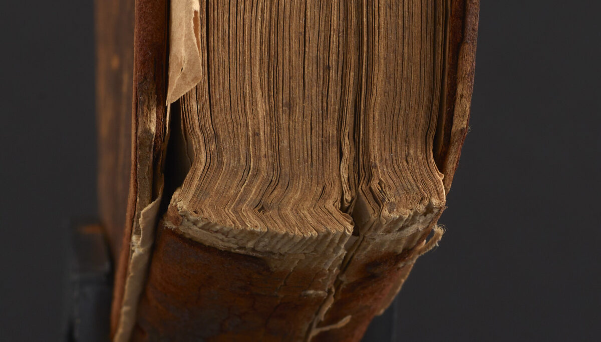 binding of an old book