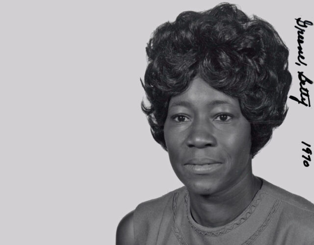 Black and white photo portrait of Dr. Bettye Washington Greene